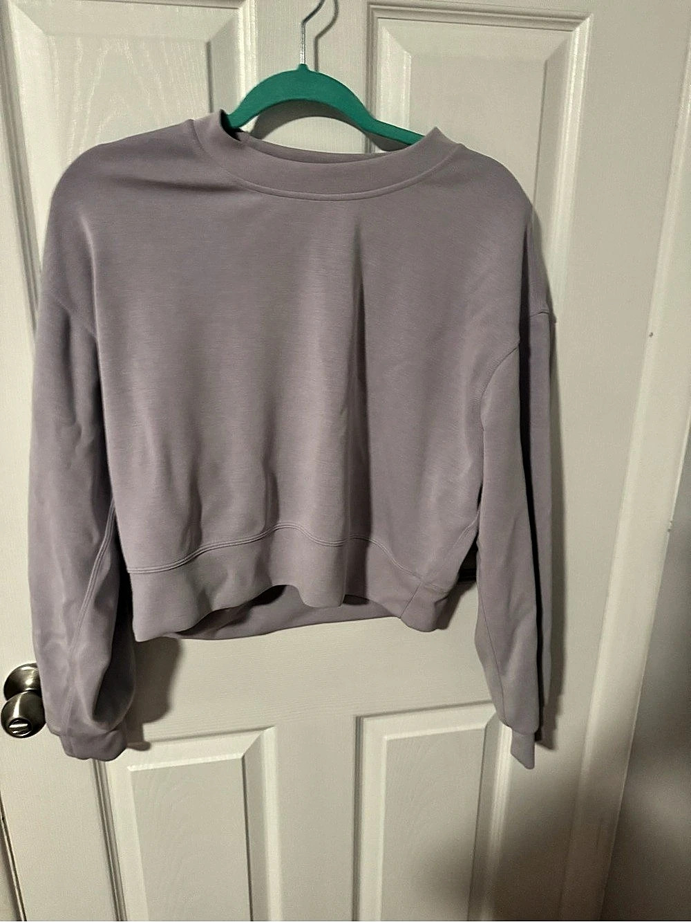 Lululemon Softstreme Perfectly Oversized Cropped Crew Purple Sweatshirt